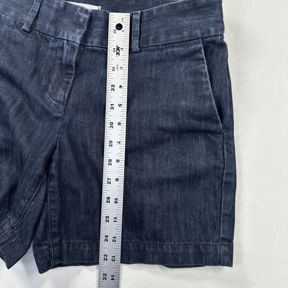LOFT Riviera Denim Shorts Women Sz 0 Dark Wash Indigo Blue 100% Cotton Casual - Picture 8 of 9